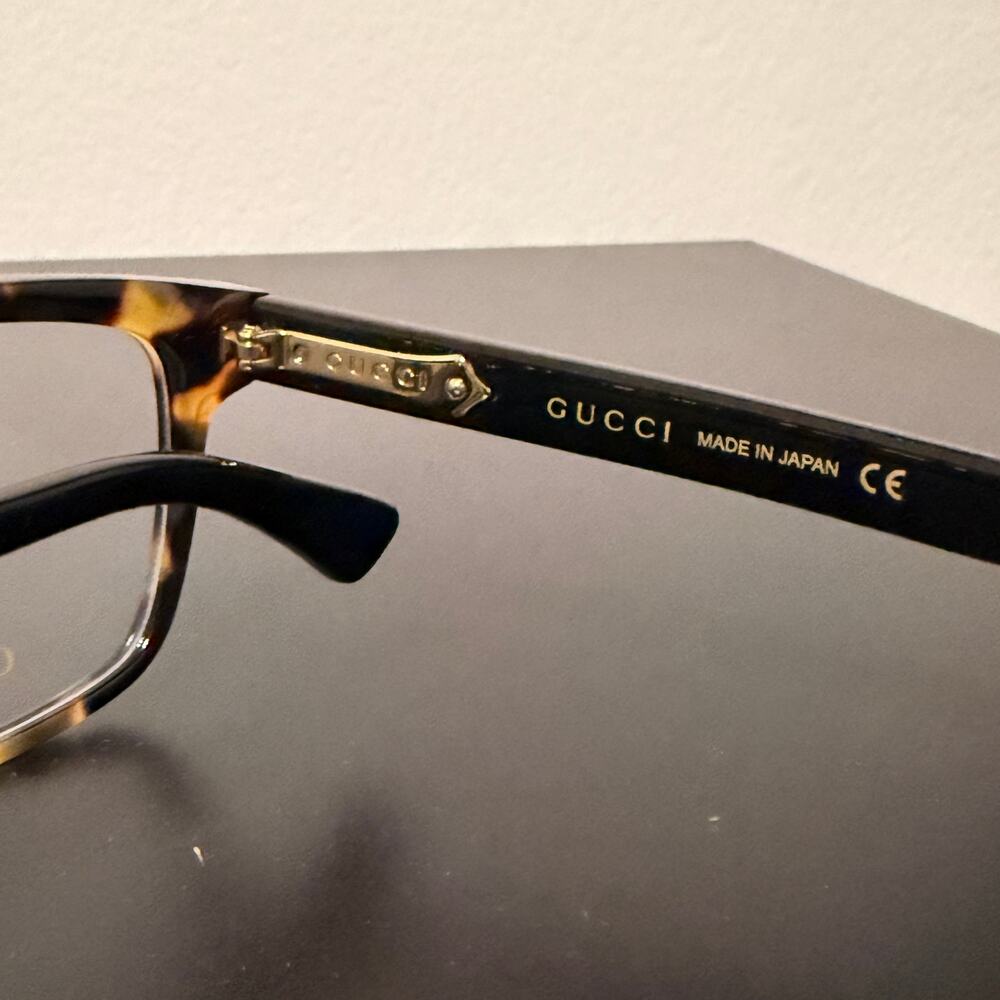 Gucci GG0269OA Tortoiseshell Acetate Rectangular Eyeglasses - Picture 4 of 4